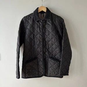  LAVENHAM Country Quilted Jacket Black UK Size 8 Made in England - Picture 1 of 15
