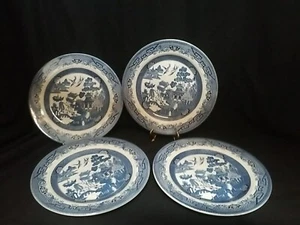 Churchill England "Blue Willow" Pattern 10" Dinner Plates, Set of 4 - Picture 1 of 12