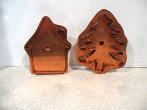 Martha Stewart Large Copper Cookie Cutters - Oh Christmas Tree & Little House - Picture 1 of 6