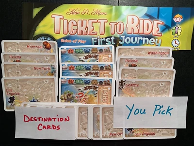 TICKET TO RIDE FIRST JOURNEY  Destination Cards  YOU PICK   2018  Days of Wonder - Image 1 of 2