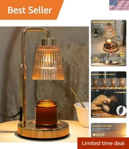 Safe Electric Candle Warmer Lamp with Timer - Elegant Gold Design for Any Room - Picture 1 of 7