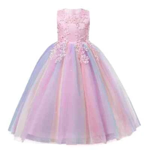 3-12 Years Girls Rainbow Lace Flower Wedding Party Dresses Graduation Ceremony - Picture 1 of 41
