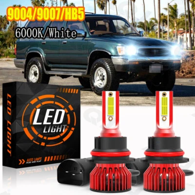 9004 HB1 LED Headlight Hi/Low Beam 6000K Bulbs Kit For Toyota 4Runner 1992-1995 - Image 1 of 4