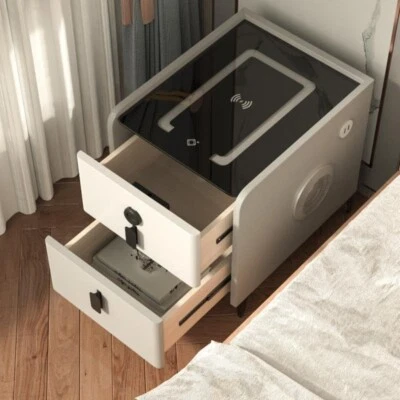 Small Smart Nightstand with Charging Station and Fingerprint Lock - Image 1 of 4