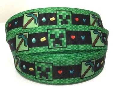 MINE CRAFT Grosgrain Ribbon 1 inch (25mm) width, for craft, hair, cake deco etc