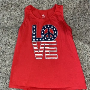 Patriotic Girls shirt Size 6 Love - Picture 1 of 3