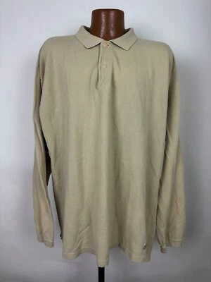 Camisa Polo Haggar Waffle Texturizada Hombres XL Gran Tamaño Beige Manga Larga Algodón De Colección Foto 1 de 4