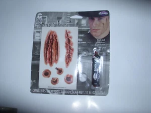 Halloween 1920s Gangster Scars Tattoos Bloody Scab Makeup Kit Costume Theater - Picture 1 of 2