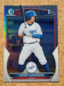 Yeiner Fernandez 2023 Bowman Chrome 1st Refractor Parallel #235/499 Dodgers - Picture 1 of 2