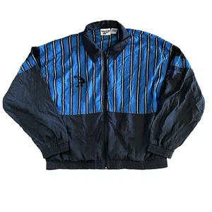 Vintage Reebok Shaq Windbreaker Mens Sz Large Blue Striped Orlando Magic 1990s - Picture 1 of 9