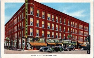 HOTEL PLAZA Des Moines, Iowa IA linen - Postcard - Picture 1 of 2