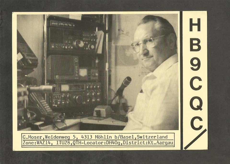 QSL Card  HB9CQC Switzerland  Kenwood and Yaesu - Image 1 of 1
