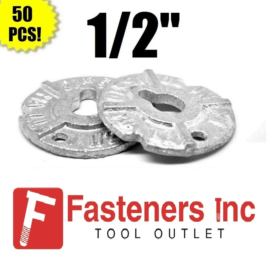 REDDING FASTENERS (Qty 50) 1/2" Round Malleable Washer Malleable Iron Hot Dipped Galvanized