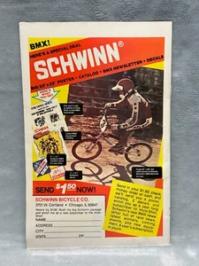Schwinn BMX Bicycles - Donnie Atherton #3 - Vintage 80's Print Ad Advertisement - Picture 1 of 1