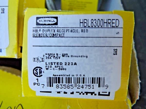 NIB HUBBELL HBL8300HR Nema 5-20R Hospital grade receptacles - Picture 1 of 4