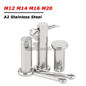 12/14/16/20mm Steckbolzen Sicherungsbolzen mit Splinte DIN 1434 Edelstahl A2 V2A - Bild 1 von 12