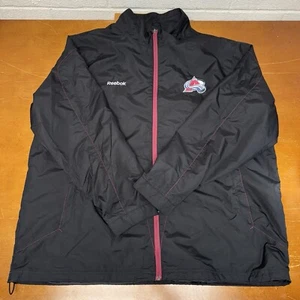 Colorado Avalanche Jacket Mens 2XL Black Lightweight Hockey Full Zip Reebok - Picture 1 of 14