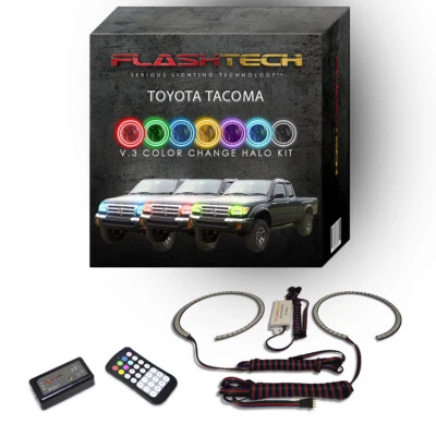 Kit Halo LED Ojo de Ángel RGB con Control Remoto RF para Faros Toyota Tacoma 1998-2000 Foto 1 de 4