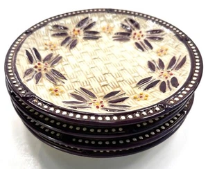 Set of 4 - Temptations by Tara Old World Purple Basketweave 7" Dessert Plates - Picture 1 of 12