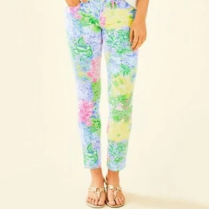 Lilly Pulitzer South Ocean Skinny Pant Jeans Womens Size 0 Cheek to Cheek Print - Picture 1 of 9