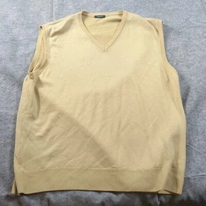 MARBAS Men XL Sweater Vest Woolmark Merino Wool Yellow Lightweight Made in Italy - Picture 1 of 6