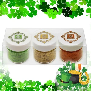 Edible Glitter 3x 1/4oz Saint Patrick's Color Cake Decorating, Fondant, Sprinkle - Picture 1 of 10