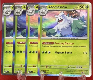 4X Pokémon TGC Abomasnow 011/191 S&V Paldea Evolved Holo Raro Inglés 2023 Casi Nuevo - Imagen 1 de 2