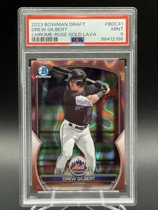 2023 Bowman Draft DREW GILBERT Rose Gold Lava Refractor /10 PSA 9 - Picture 1 of 2