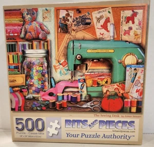Bits & Pieces Nähmaschine Schreibtisch Teddy Faden Knöpfe 500 Stück Puzzle - Bild 1 von 7