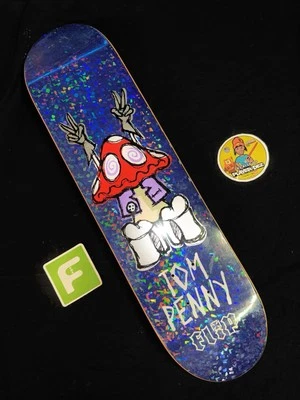 SUPER RARE Tom Penny Holographic Mushroom FLIP Skateboard Deck Pro Model 2004 - Image 1 of 4