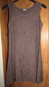 Roman Originals ladies brown embroidered summer dress size 20 - Picture 1 of 2