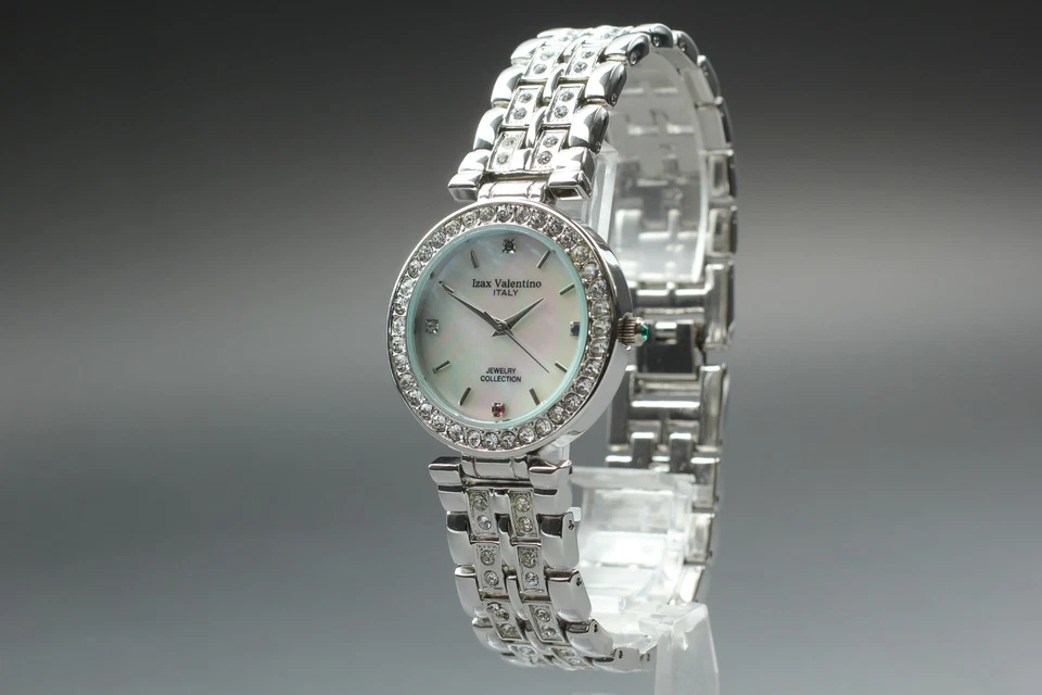 [MINT w/ Tag] Izax Valentino Italy 32mm Qz Watch IVG-6500-1 4P Diamond Bezel - Image 1 of 4