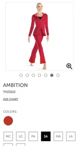 Revolution Dance Costume Ambition TH23115 Small Adult - 3 Piece Red Velvet - Picture 1 of 12