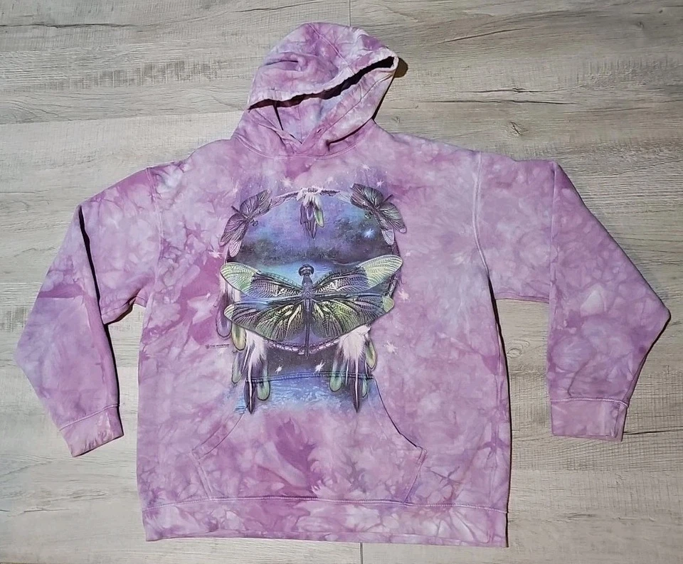 The Mountain Sweatshirt Sz 2XL Purple Dragonfly Dreamcatcher Tie Dye Y2K Hippy - Image 1 of 4