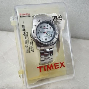 Timex Expedition Indiglo T46601 WR 100M Day-Date silberfarben Quarz Herrenuhr - Bild 1 von 10