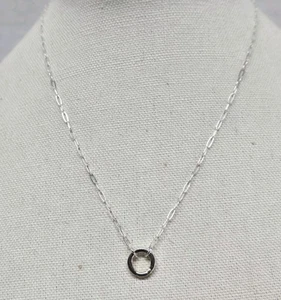 925 SS 'Samantha' Add a Charm Paperclip Necklace w/Gate Clasp 18" - Picture 1 of 7