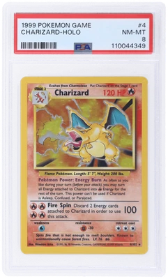 1999 Pokemon Base Set Charizard Holo #4 PSA 8 - Image 1 of 2
