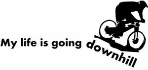 Fahrradaufkleber - My Life Is Going Downhill Witz Rahmen Helm Auto Van Grafik - Bild 1 von 1