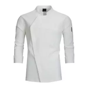 Women Men Chef Jacket Stand Collar Chef Coat for Catering Kitchen Hotel - Picture 1 of 42