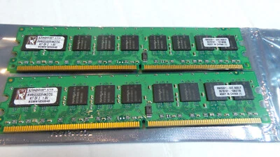 2Gb = 1Gb x2 KVR533D2E4K2/2G 2GB DDR2-533 CL4 SDRAM ECC TESTED NEW old stock - Image 1 of 2