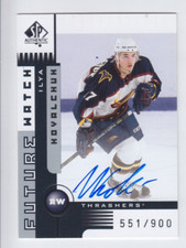 2001-02 UD SP AUTHENTIC ILYA KOVALCHUK RC AUTOGRAPH /900 FUTURE WATCH ROOKIE 175