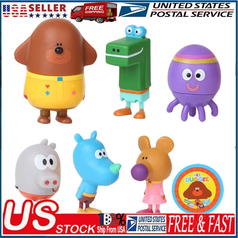 Hey Duggee Crocodile Happy Squirrel Octopus Betty Topper Action Figures Toy 6pcs Cover