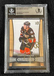 Hampus Lindholm Signed 2013/14 Upper Deck Overtime Rookie Card #61 BAS Certified