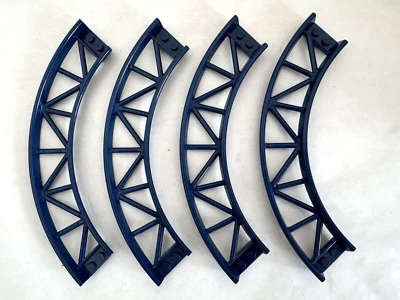 (4) NEW LEGO Roller Coaster Track Lot-NAVY DARK BLUE-Train Track-90 Degree Curve - Image 1 of 2