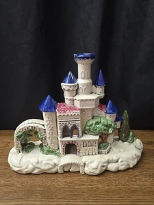 Fish Aquarium Blue Castle House Cloud Porcelain Ceramic Decoration Airbrushed  - Picture 1 of 24