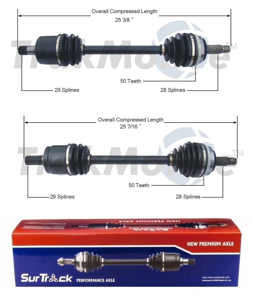 适用于讴歌 Legend FWD 89 - 90 双前左右 CV 轴轴 SurTrack — 第 1/1 张图片