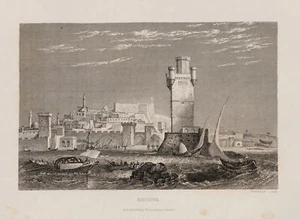 C. DUTTENHOFER (*1776), Rhodos. Hafenansicht mit Stadtbefestigung, Sst. - Bild 1 von 5