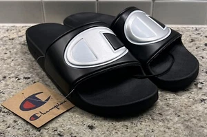Champion Women's Black/Silver/White Slides Flip Flops CP101593W size 10 NWT! - Picture 1 of 10