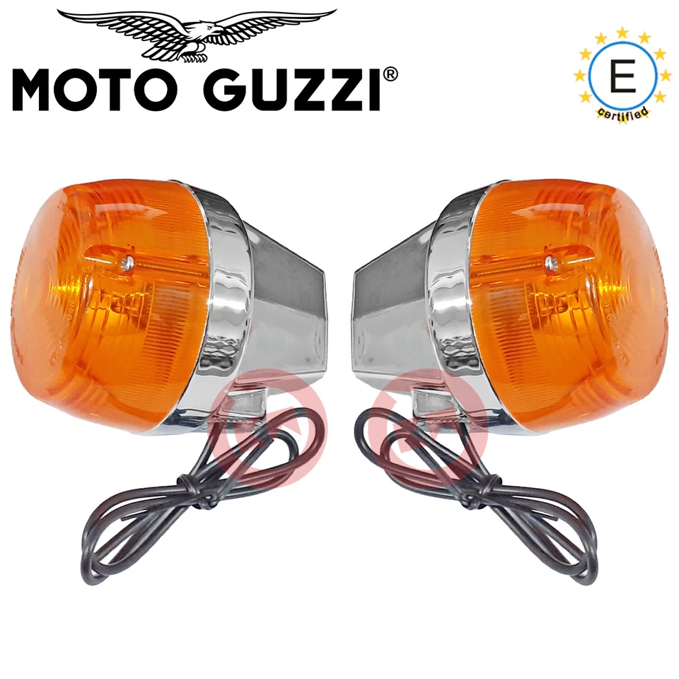 COPPIA FRECCE CROMATE POSTERIORE DX / SX PER MOTO GUZZI V35 - II / V50 / V75 /T3 Foto 1 de 4