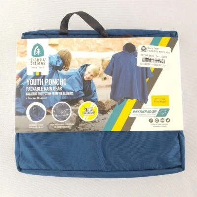 -= Sierra Designs Youth Poncho Packable Rain Gear One Size Fits Most 97940020T - Image 1 of 3